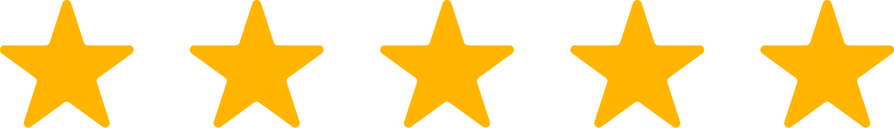 5-Star-Rating Five yellow stars with rounded corners