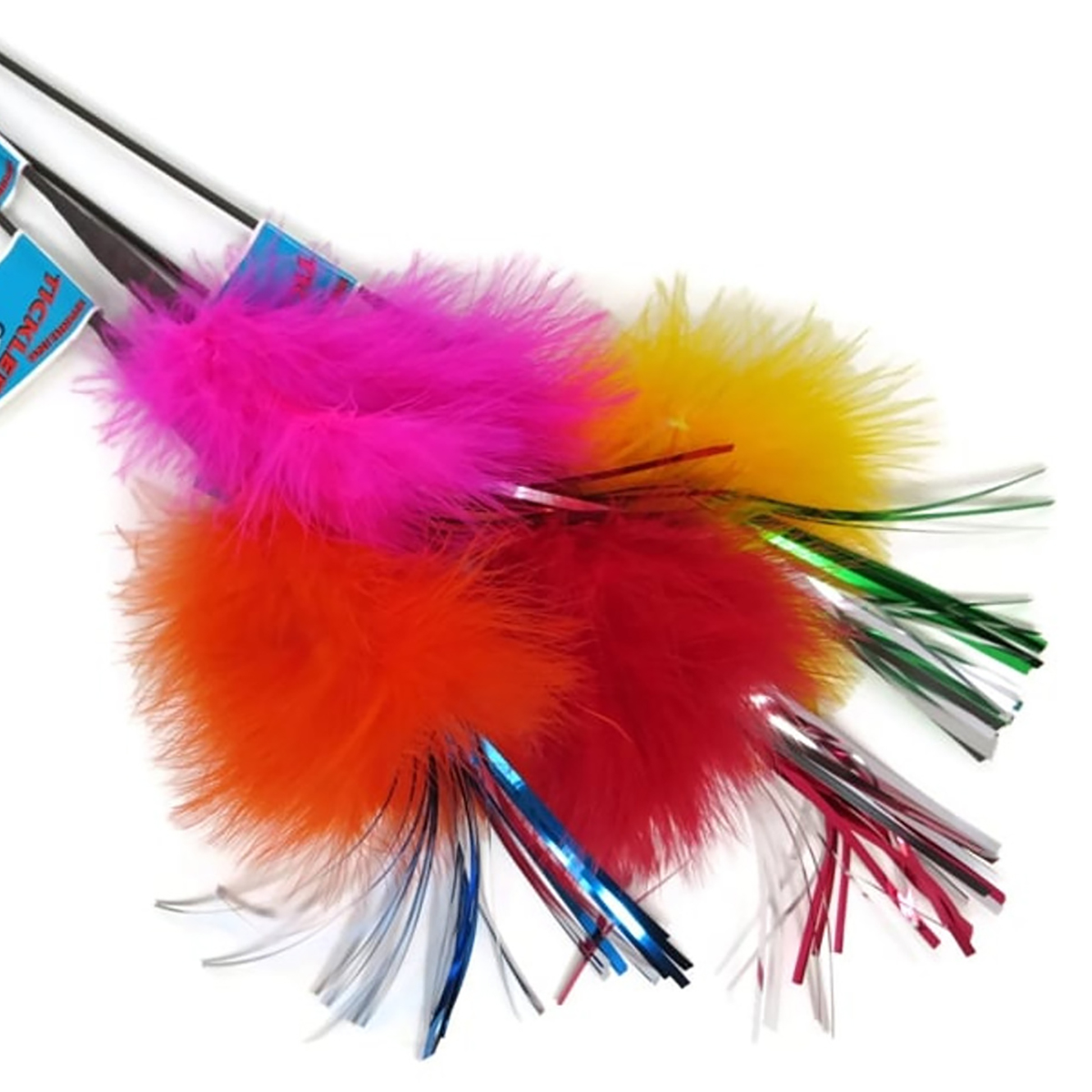Fluffy cat wand with ribbons on the end