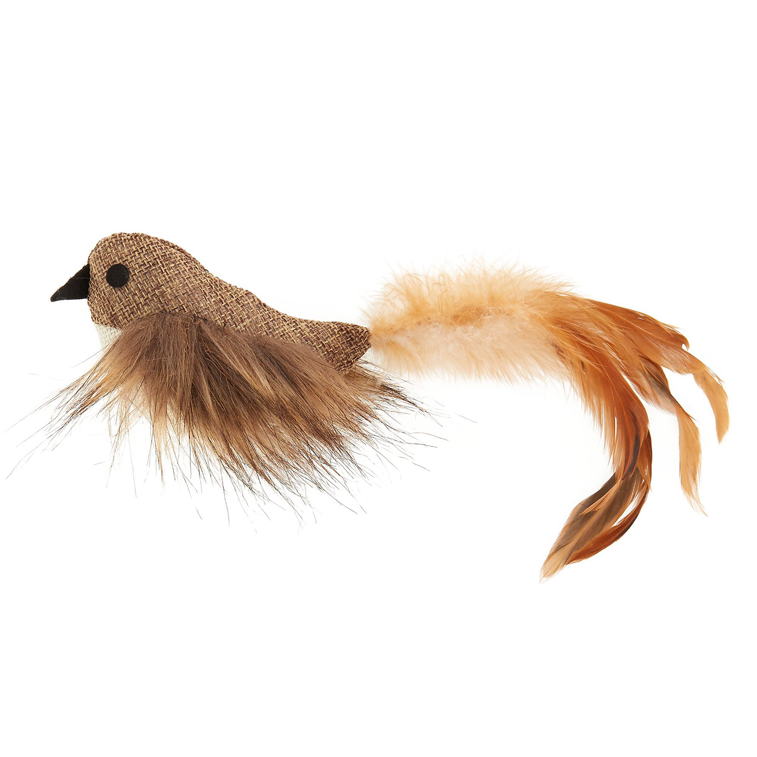 Soft toy bird with feather tail